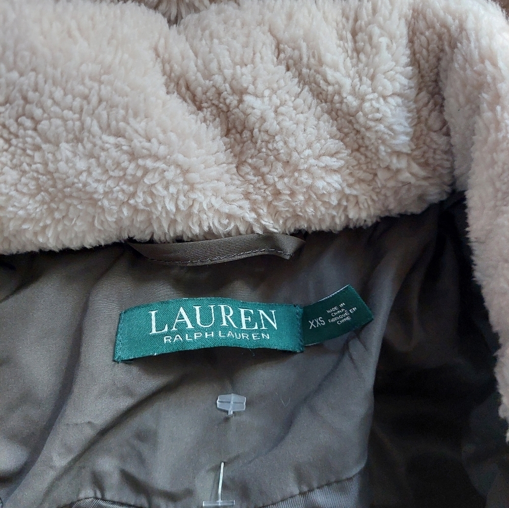 NWT Lauren Ralph Lauren Parka Jacket Coat Sz XXS Hoodie Faux Fur Down Coat Bag B - Picture 6 of 10